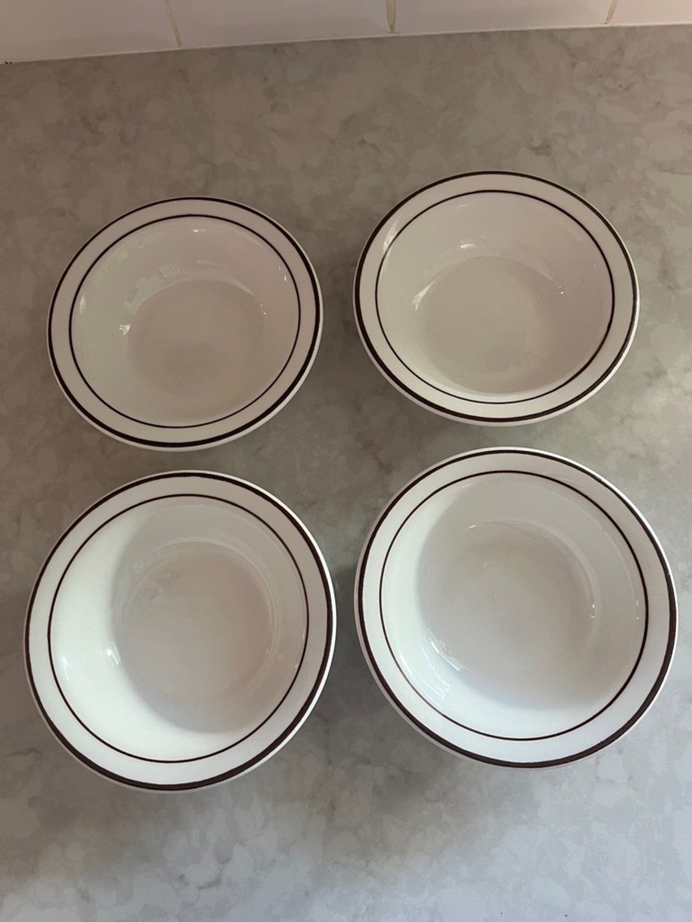 4 Vintage Buffalo China Bowls 6.5” soup Fruit Dessert Berry Restaurant Ware